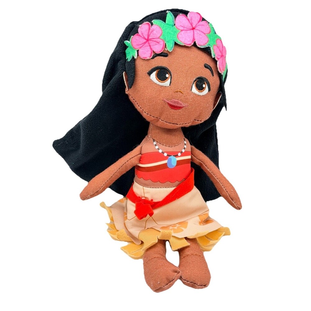 Disney Princess Moana Plush 12" Just Play Canvas Fabric Ragdoll Embroidered Face